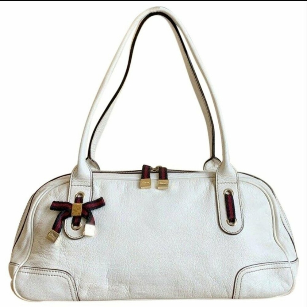 💌Gucci Off White Princy Boston Leather Handbag - Picture 15 of 15
